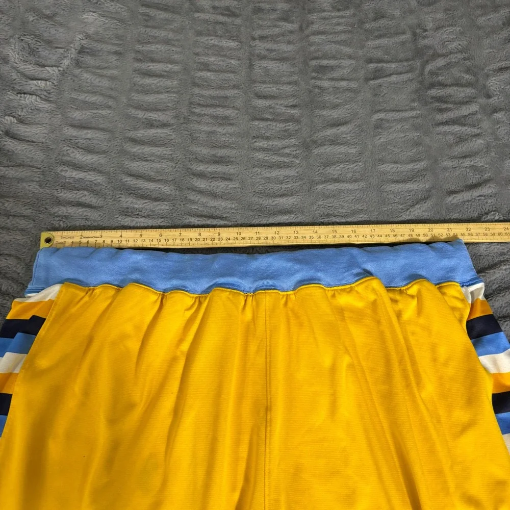 Adidas Denver Nuggets NBA Basketball Game Shorts 12-13 Yellow Team Issued 6XL +4